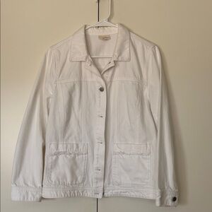 J. Jill Classic White Jean Jacket